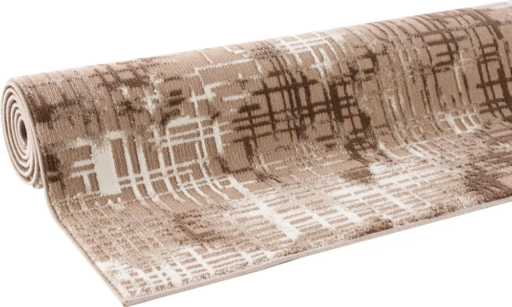 Covor Cansu cu model 3D aspect vintage maro, 60x90 cm