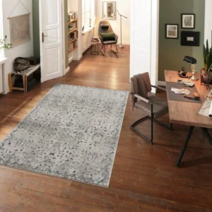 Covor Clovis gri cu design oriental, potrivit pentru podele incalzite, 200x290cm