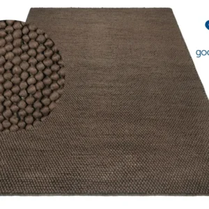 Covor din lână Ainhoa model cu noduri maro inchis 200x300 cm