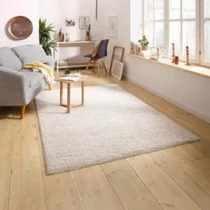 Covor din lână Wolly model cu noduri stil scandi boho, 200x300 cm