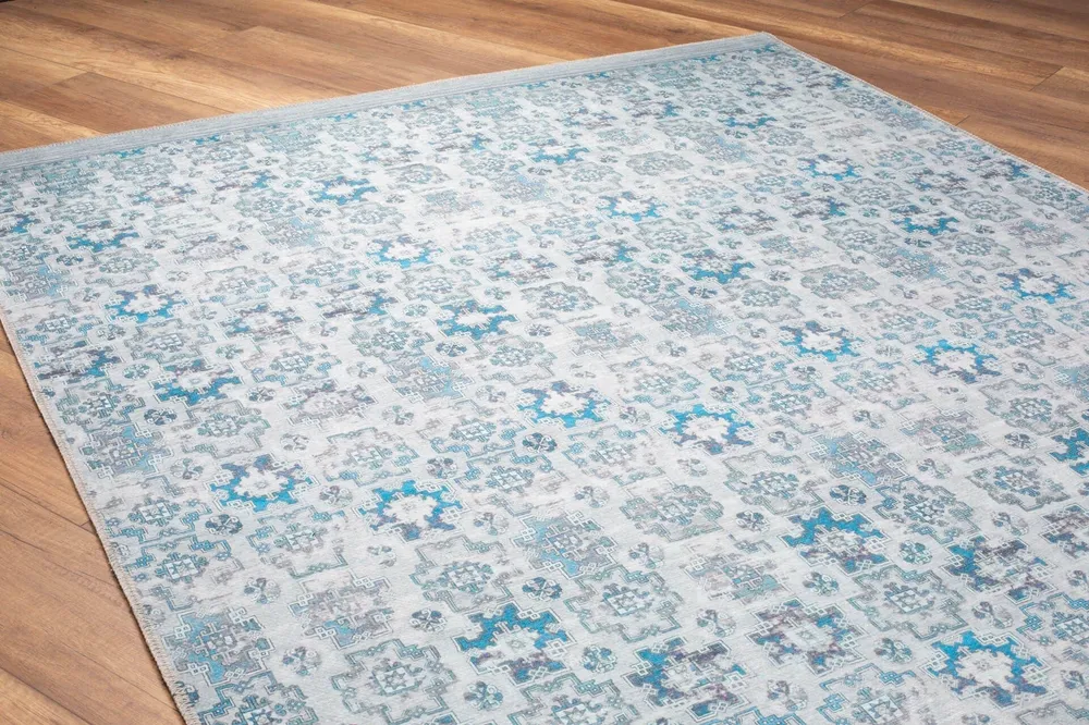 Covor DORIAN CHENILLE, 75x150 cm, forma dreptunghiulara, poliester, albastru, AL 221