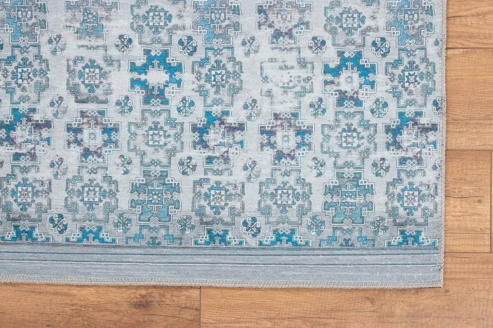 Covor DORIAN CHENILLE, 75x150 cm, forma dreptunghiulara, poliester, albastru, AL 221