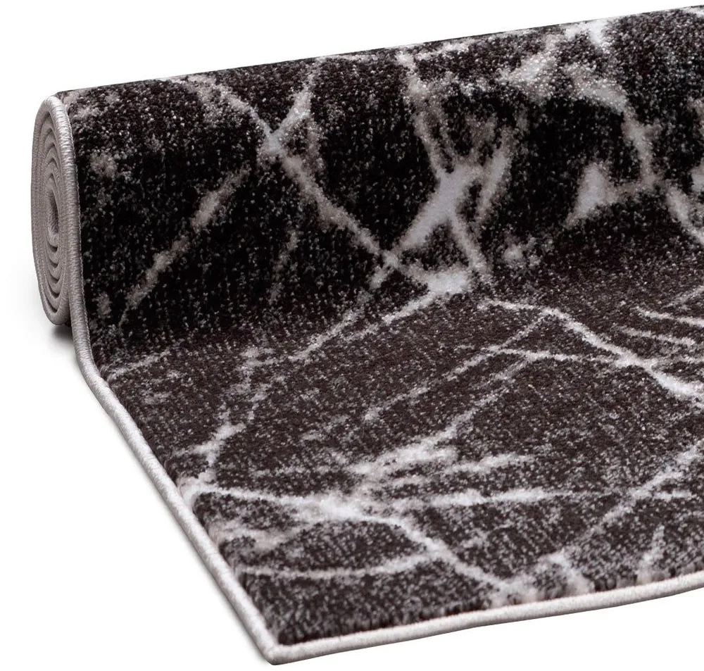 Covor elegant Tjara cu model de marmura negru 60x90 cm
