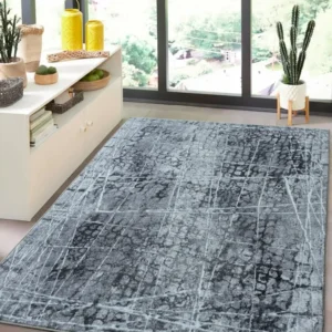 Covor Elis cu model modern, fire scurte gri 80x150 cm