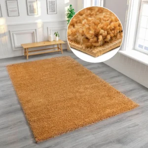 Covor cu fir lung Shaggy Viva, galben ocru 60x90 cm