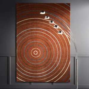 Covor cu fir scurt, model cercuri 160x235 cm