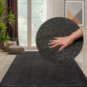 Covor Forest shaggy pufos gri antracit 160x230 cm