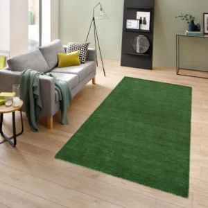 Covor Gabbeh Uni verde din lână pură verde 200x200 cm