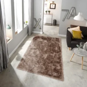 Covor gros și pufos Glossy, bej cu fire lungi, 160x230 cm