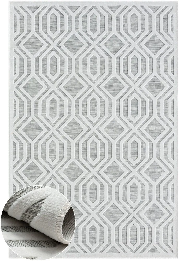 Covor Haven cu model 3D pentru interior si exterior 100x160 cm