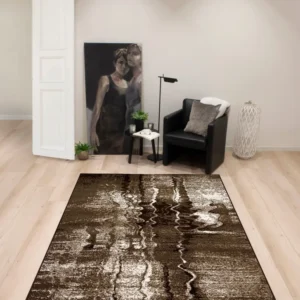 Covor »Izabelle« maro cu model valuri maro 80x150 cm