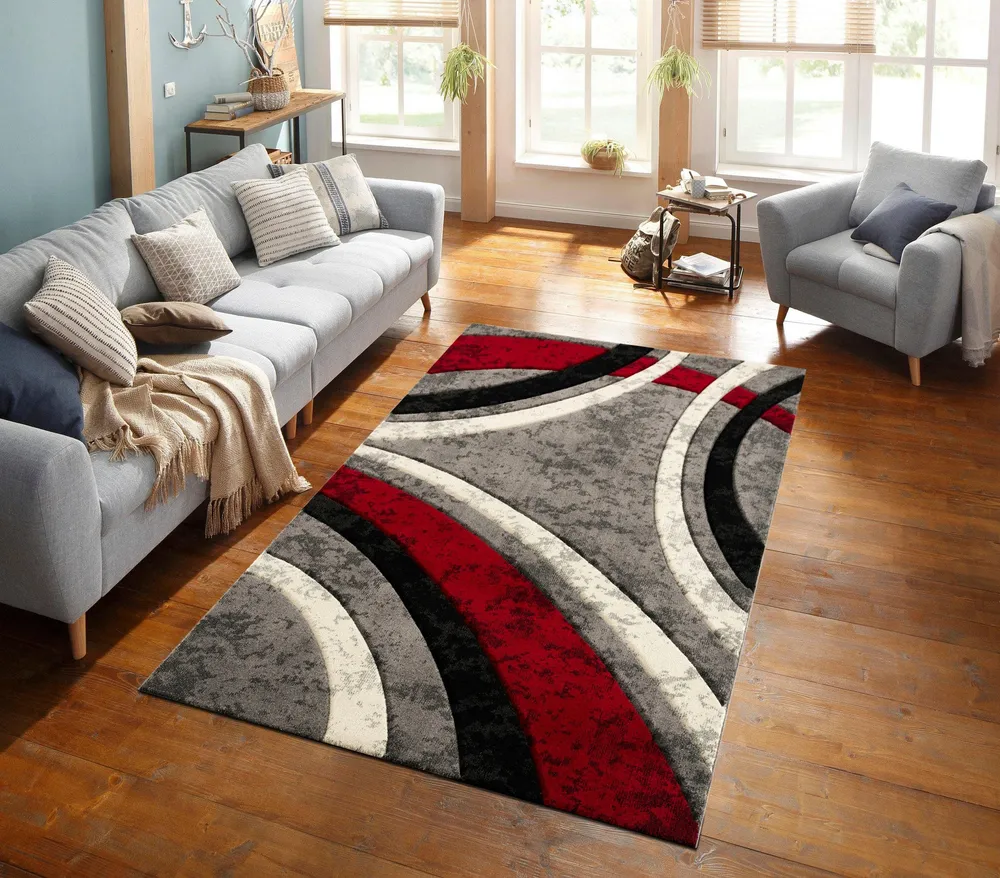 Covor Jelva cu design modern roșu 120x180 cm