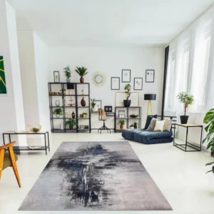 Covor Joah cu model abstract multicolor, fire scurte, 70x140 cm