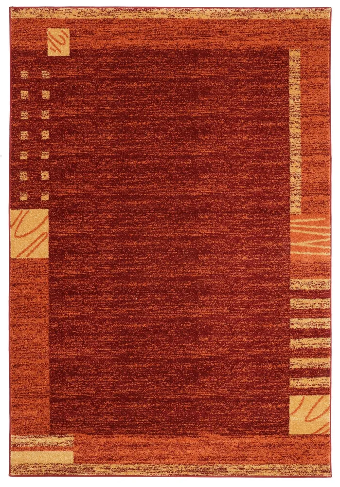 Covor Jonas cu fir scurt, model modern portocaliu inchis 200x290 cm