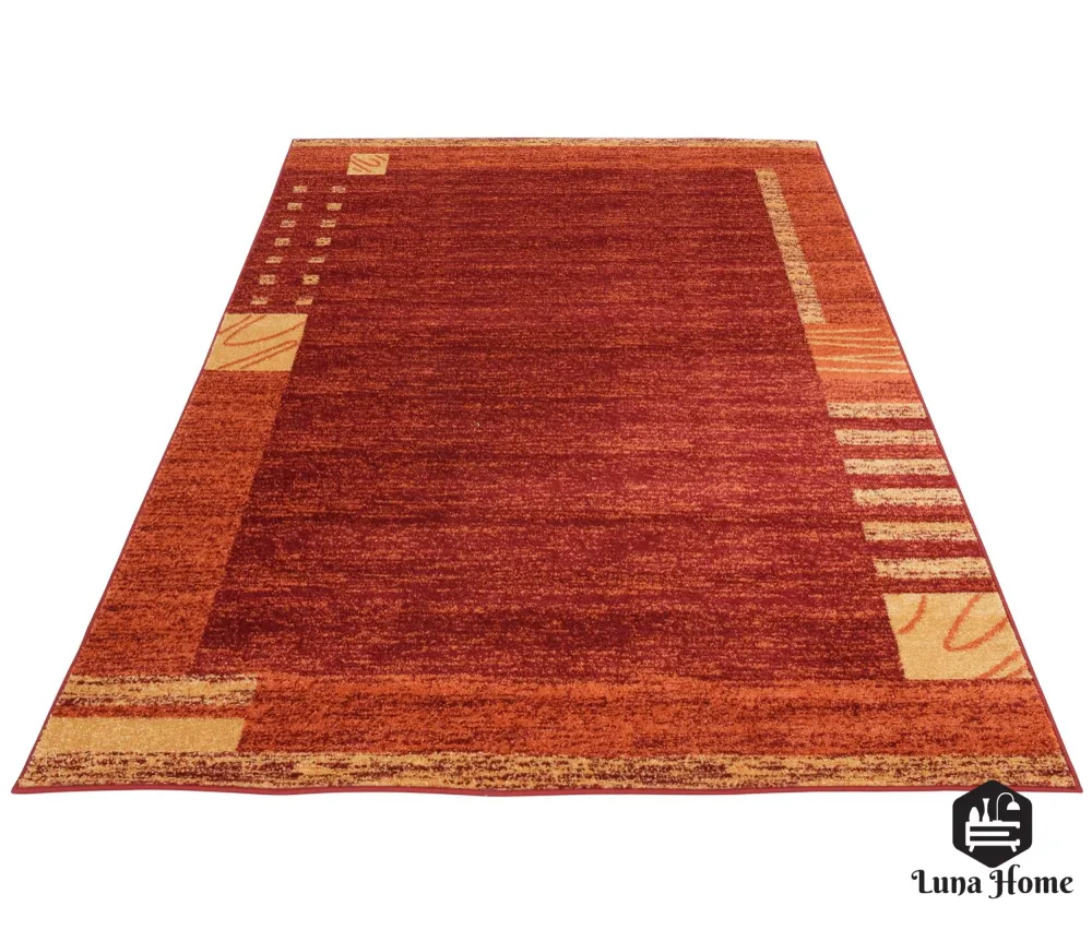 Covor Jonas cu fir scurt, model modern portocaliu inchis 200x290 cm
