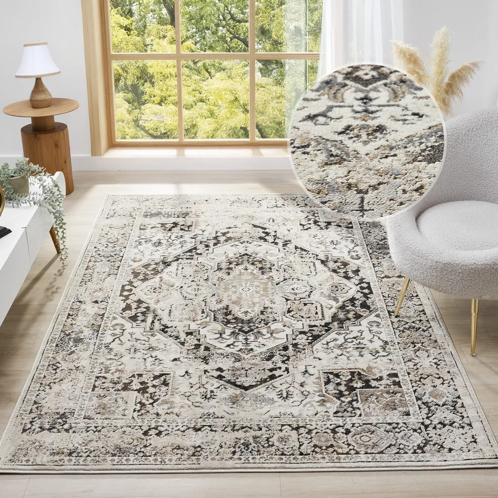 Covor Kylan cu model vintage elegant 3D maro 160x230 cm