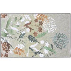 Covor lavabil Wash&dry cu model floral, ideal pentru spatii intens circulate, 60x85 cm