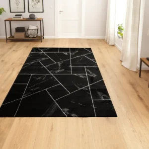 Covor Lerina Leonique, negru-argintiu 200x290 cm