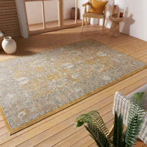 Covor Luxor cu fire scurte auriu, de interior si exterior 230x340 cm