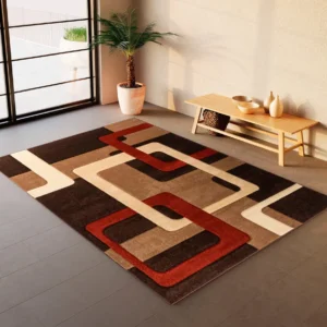 Covor Maxim cu model geometric 3D maro 240x320 cm