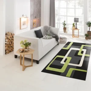 Covor Maxim cu model geometric modern verde 60x90 cm