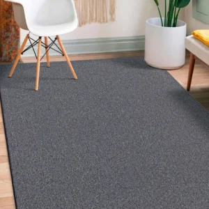 Covor MixArt antiderapant lavabil cu fir scurt gri antracir 240x340 cm