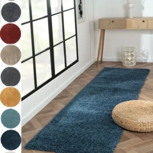 Covor MyShaggy foarte moale si pufos albastru închis 80x250 cm