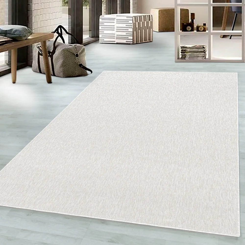 Covor Nizza cu fire scurte crem, model cu noduri 140x200 cm