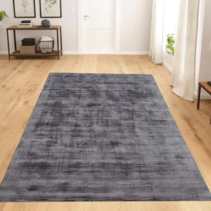 Covor Nuria din viscoză cu aspect de mătase, gri inchis, 160x230 cm