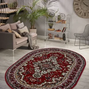 Covor oval Oriental DELAVITA roșu 160x230 cm