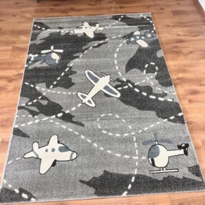 Covor pentru copii »Air«, Lüttenhütt cu avioane gri 160x230 cm