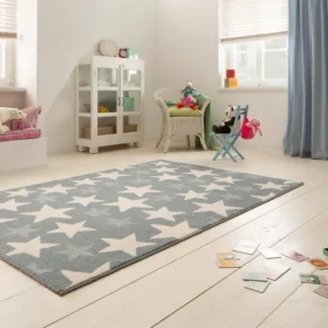 Covor pentru copii Stars cu fire scurte, albastru 80x150 cm