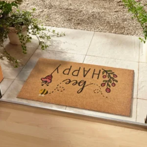 Covor preș de intrare din fibra de cocos Bee Happy 75x45 cm