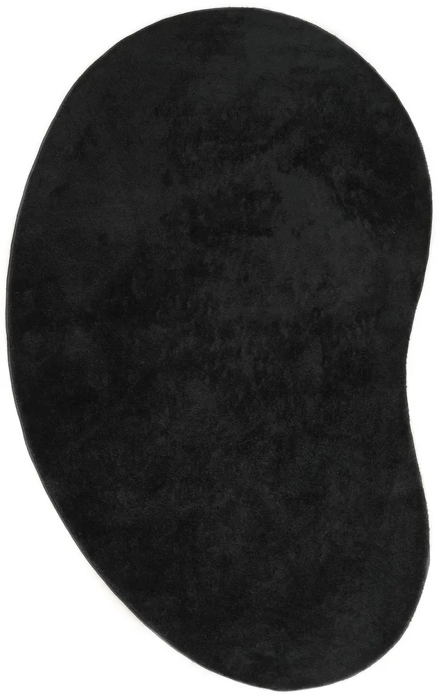 Covor pufos Cali Bean negru din microfibra 90x135 cm
