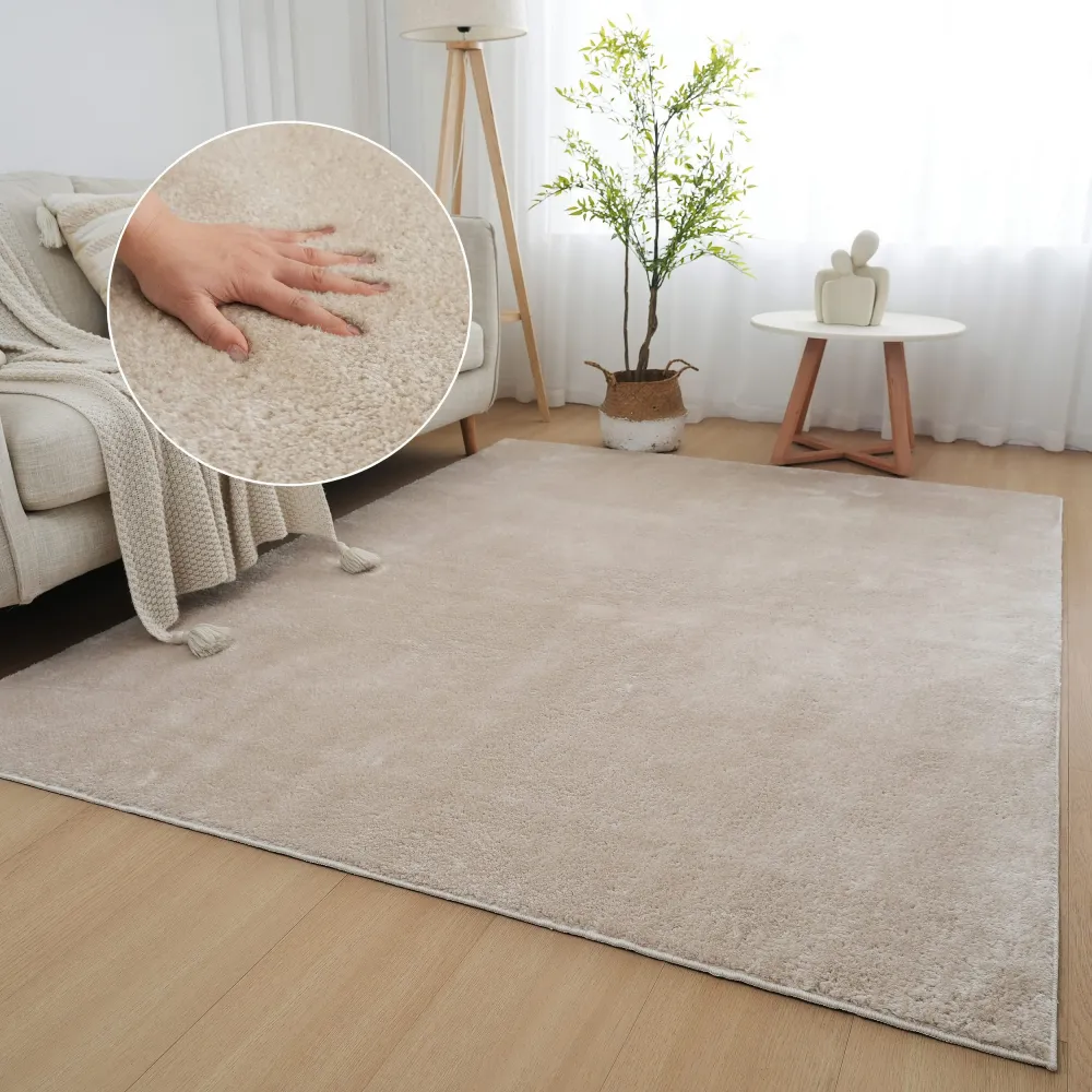 Covor pufos Cali crem din microfibra 180x280 cm