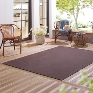 Covor Rhodos maro pentru interior și exterior aspect de sisal 60x90 cm