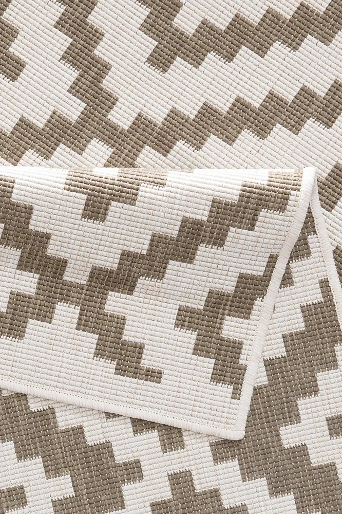 Covor Ronda reversibil potrivit si pentru exterior, bej 80x150 cm