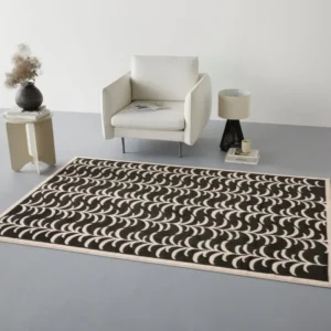 Covor Rotterdam GMK cu model grafic alb/negru 280x380 cm