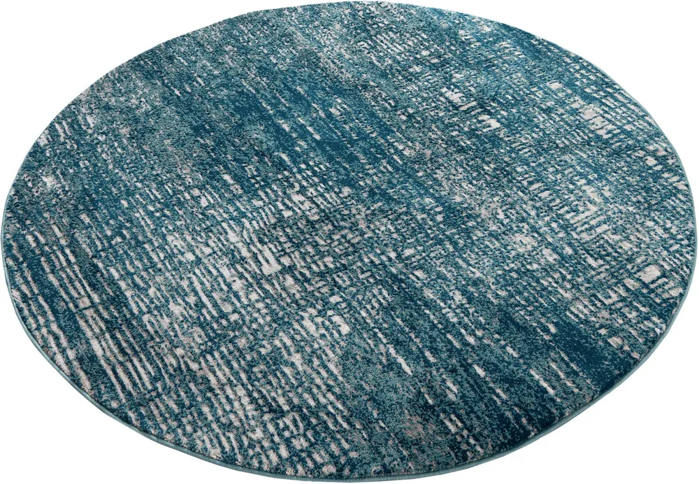 Covor rotund »Ariano« cu model vintage 3D, aspect modern, albastru 190 cm