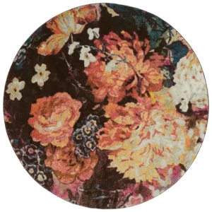 Covor rotund Diva cu model floral romantic, 160 cm diametru