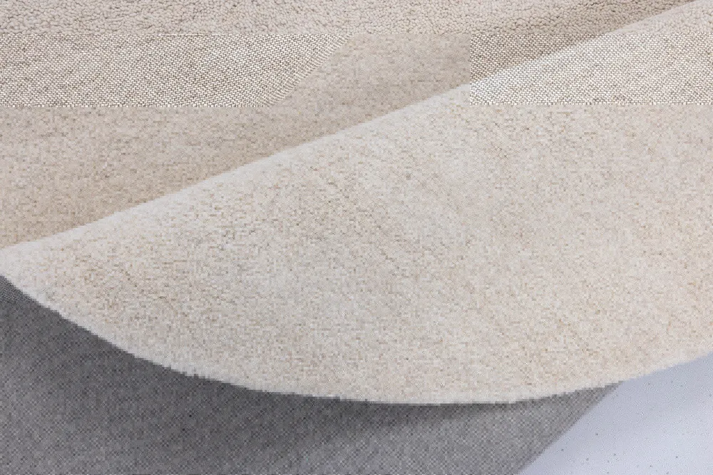 Covor rotund »Gabbeh uni« din lână pură crem 190 cm
