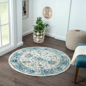 Covor rotund MyHeriz cu design modern, model 3D 120 cm diametru