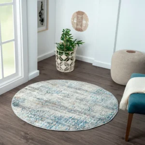 Covor rotund MyLook cu design modern, model 3D 120 cm diametru