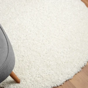 Covor rotund MyShaggy foarte moale si pufos crem 150 cm