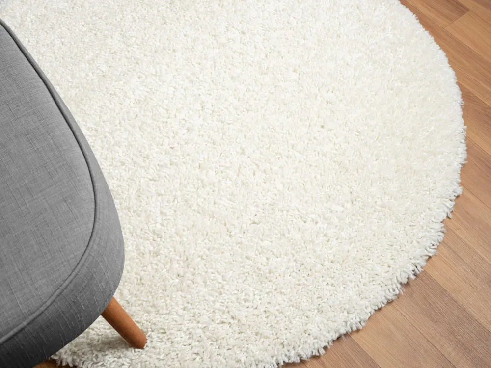 Covor rotund MyShaggy foarte moale si pufos crem 120 cm