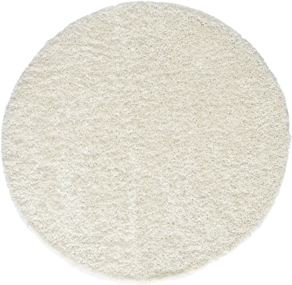 Covor rotund MyShaggy foarte moale si pufos crem 120 cm
