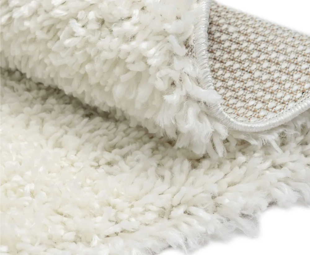 Covor rotund MyShaggy foarte moale si pufos crem 120 cm