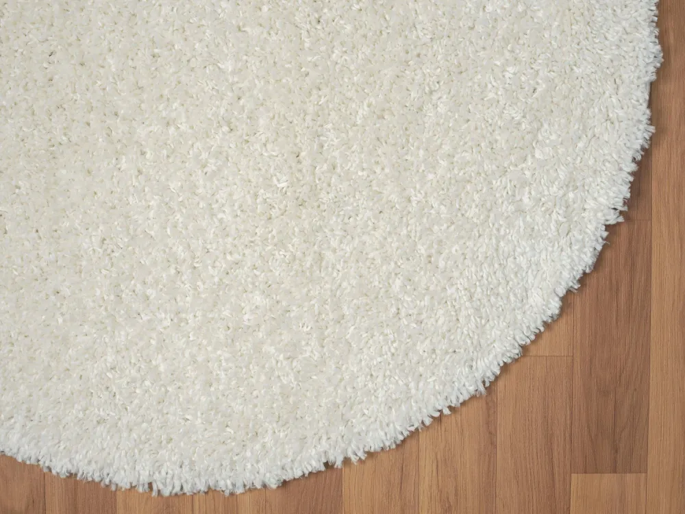 Covor rotund MyShaggy foarte moale si pufos crem 120 cm