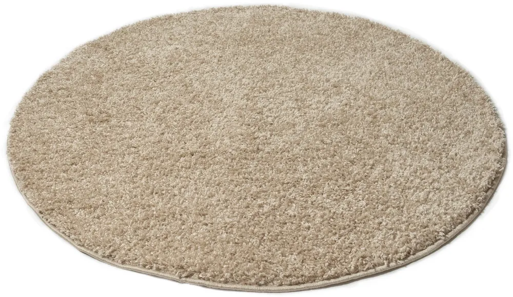 Covor rotund »Shaggy 30« crem, moale si pufos, 190 cm diametru