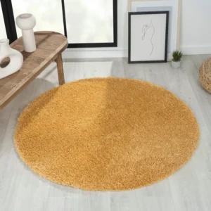 Covor rotund »My Shaggy« foarte pufos, galben, 120 cm diametru